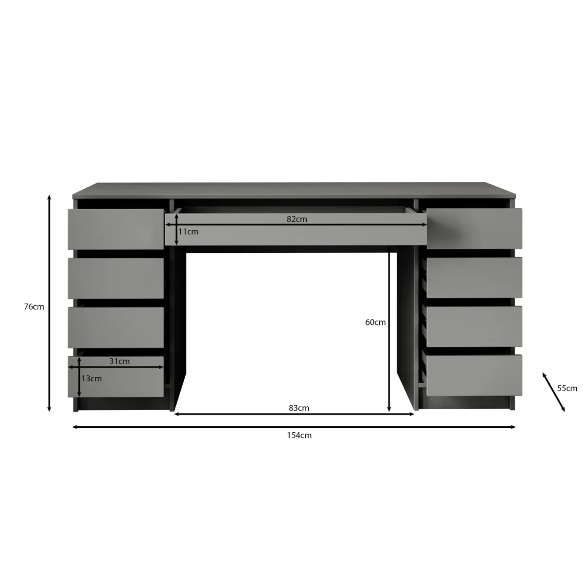 Arco 2 - Kaptafel - Beige - 154x55 cm - Afbeelding 6