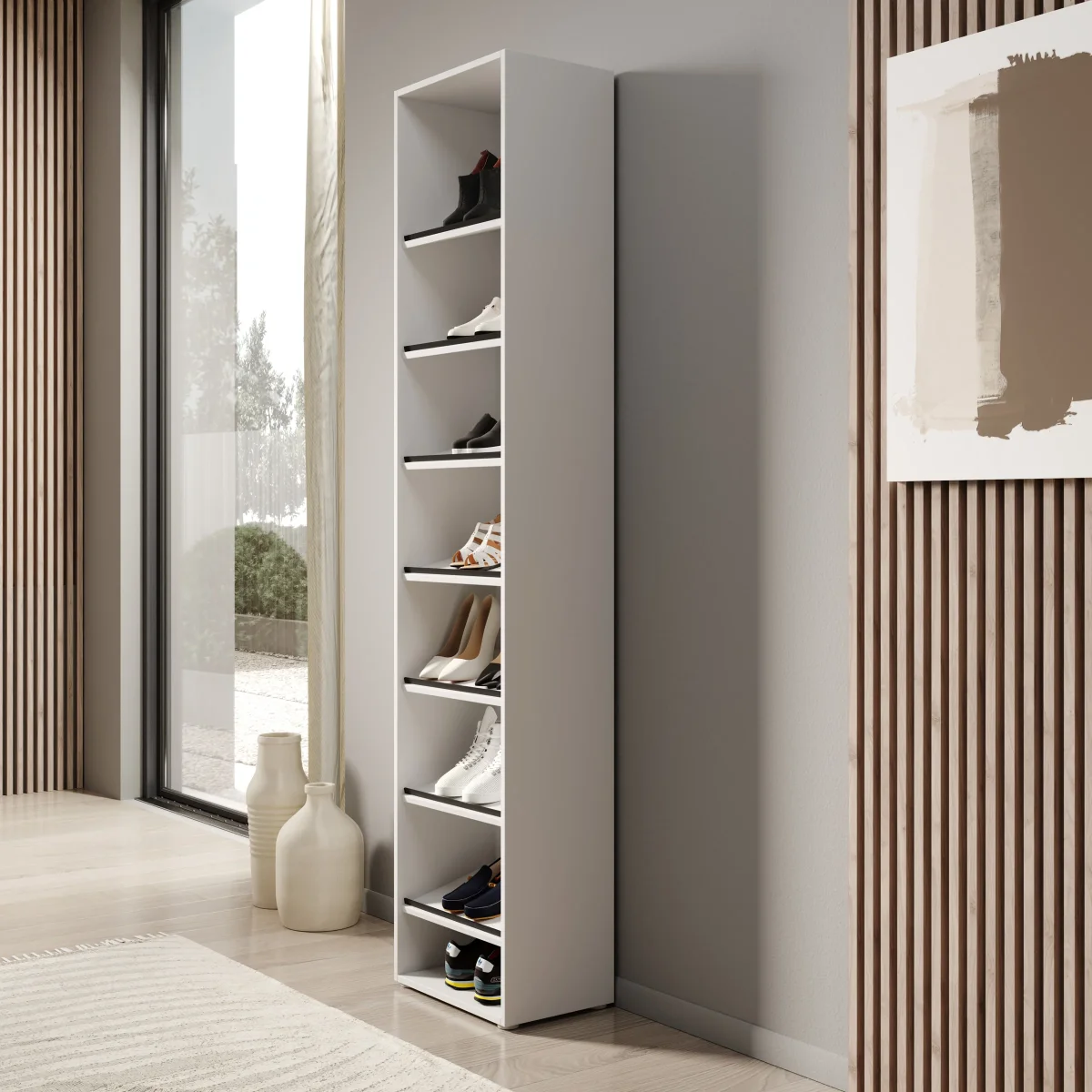 Cordano - Schoenenkast - Wit - 45x30x208 cm - Afbeelding 4