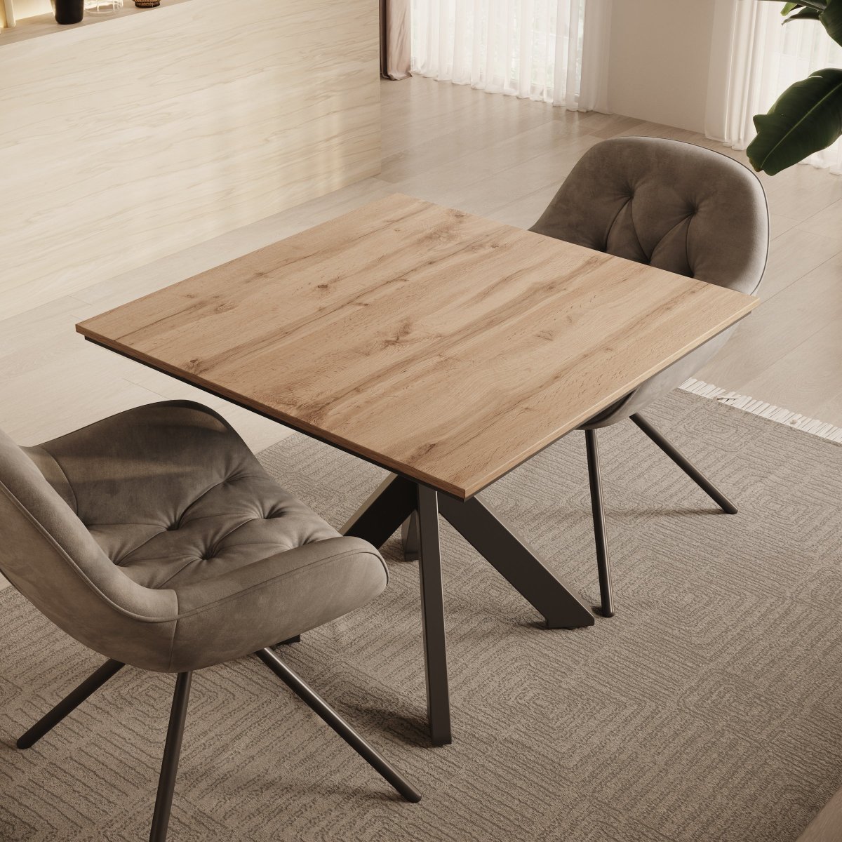 Pacey - Eetkamertafel - Eiken - 90x90x74 cm - Afbeelding 4