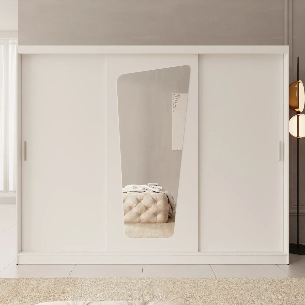 Moyo - Kledingkast met 3 schuifdeuren - Wit - 250x62x200 cm - Afbeelding 4