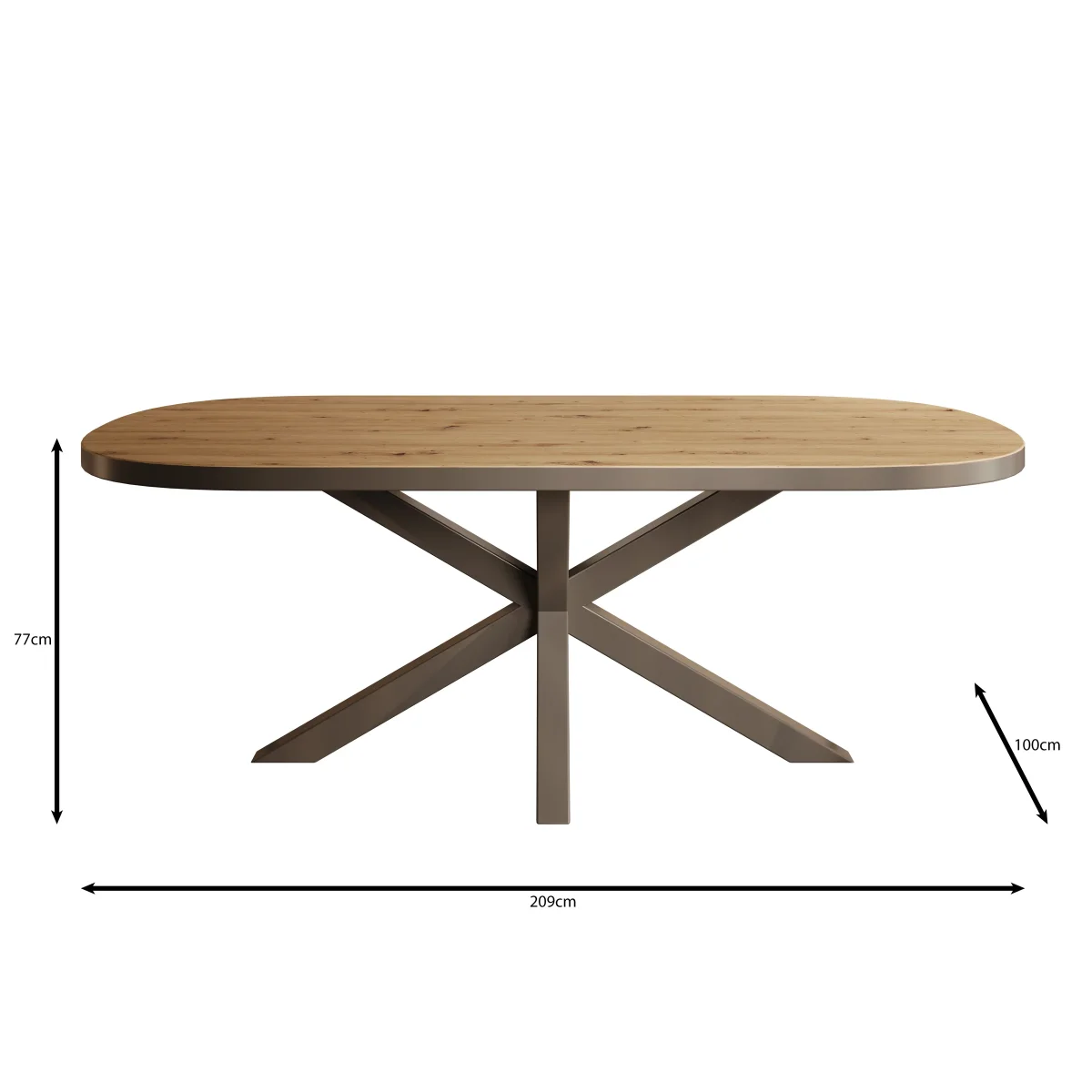 Ovelis - Eetkamertafel - Eikenpatroon - 209x100x77 cm - Afbeelding 5