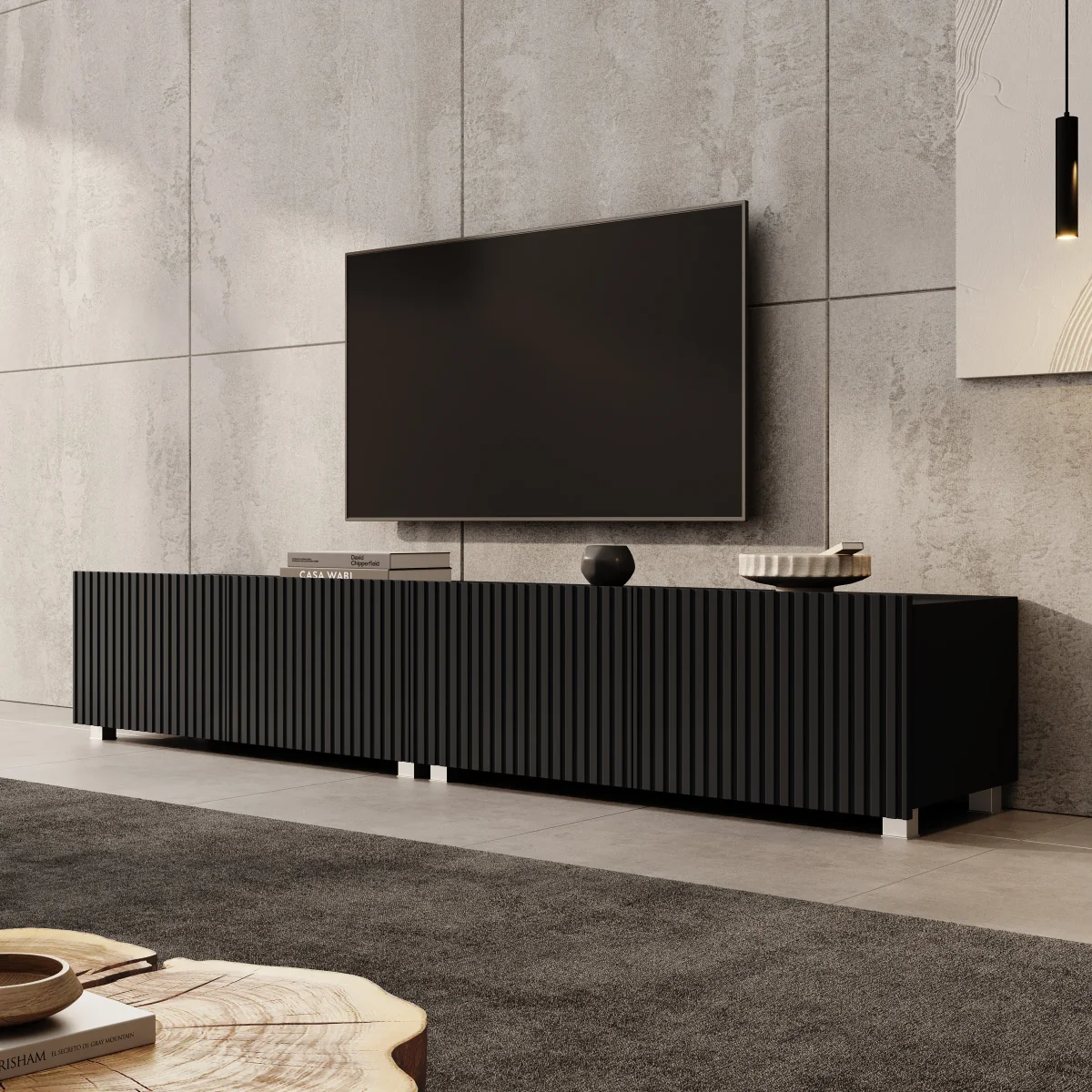 Kenderes - TV-Meubel - Zwart - 200x41x38 cm - Afbeelding 5