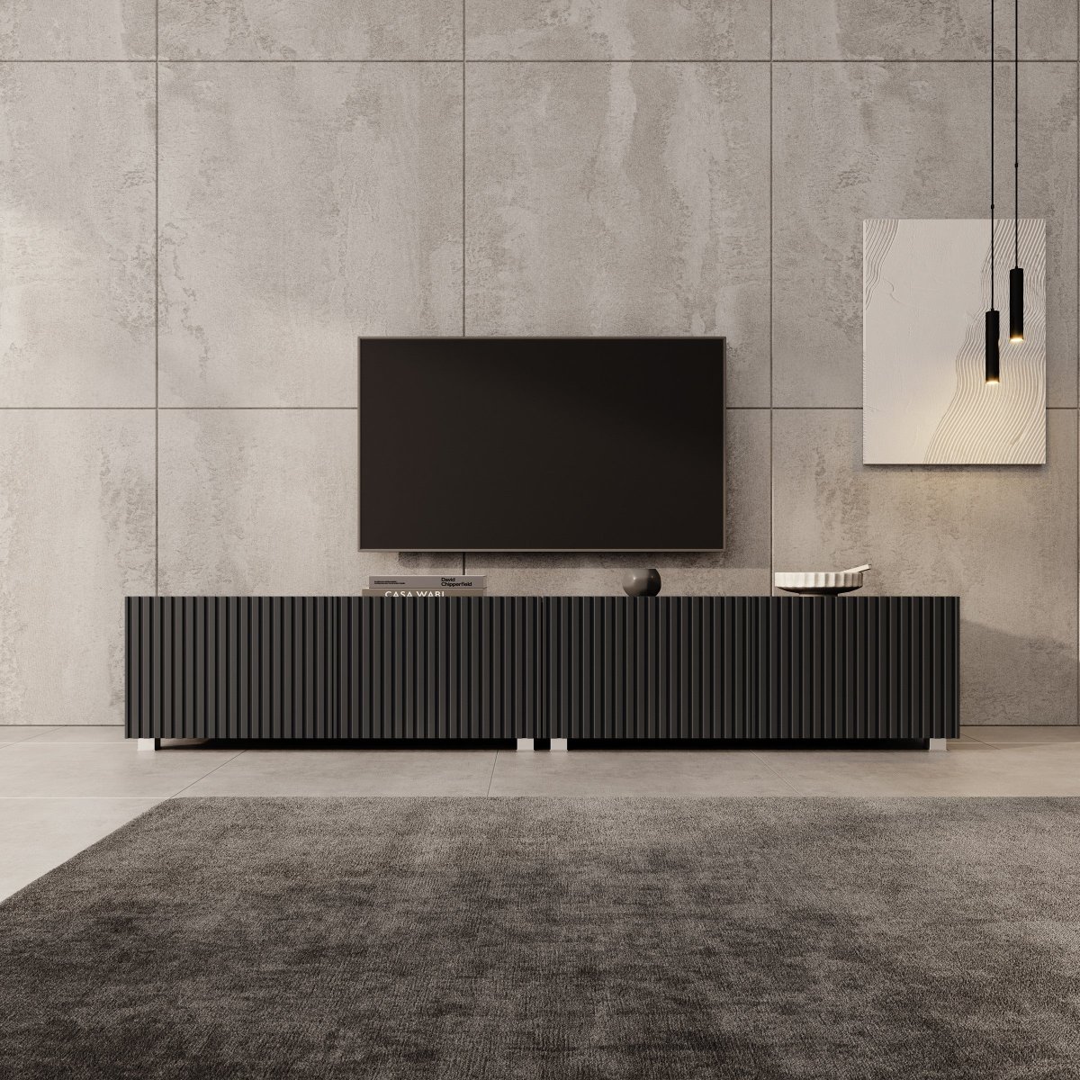 Kenderes - TV-Meubel - Zwart - 200x41x38 cm - Afbeelding 4