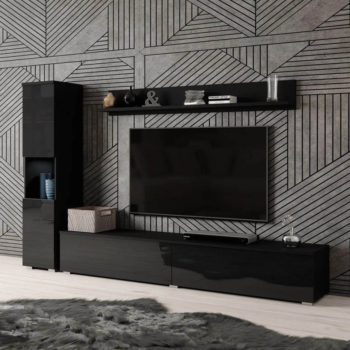 Pure - Wandmeubel - Zwart - 180x33x32 cm - Afbeelding 4
